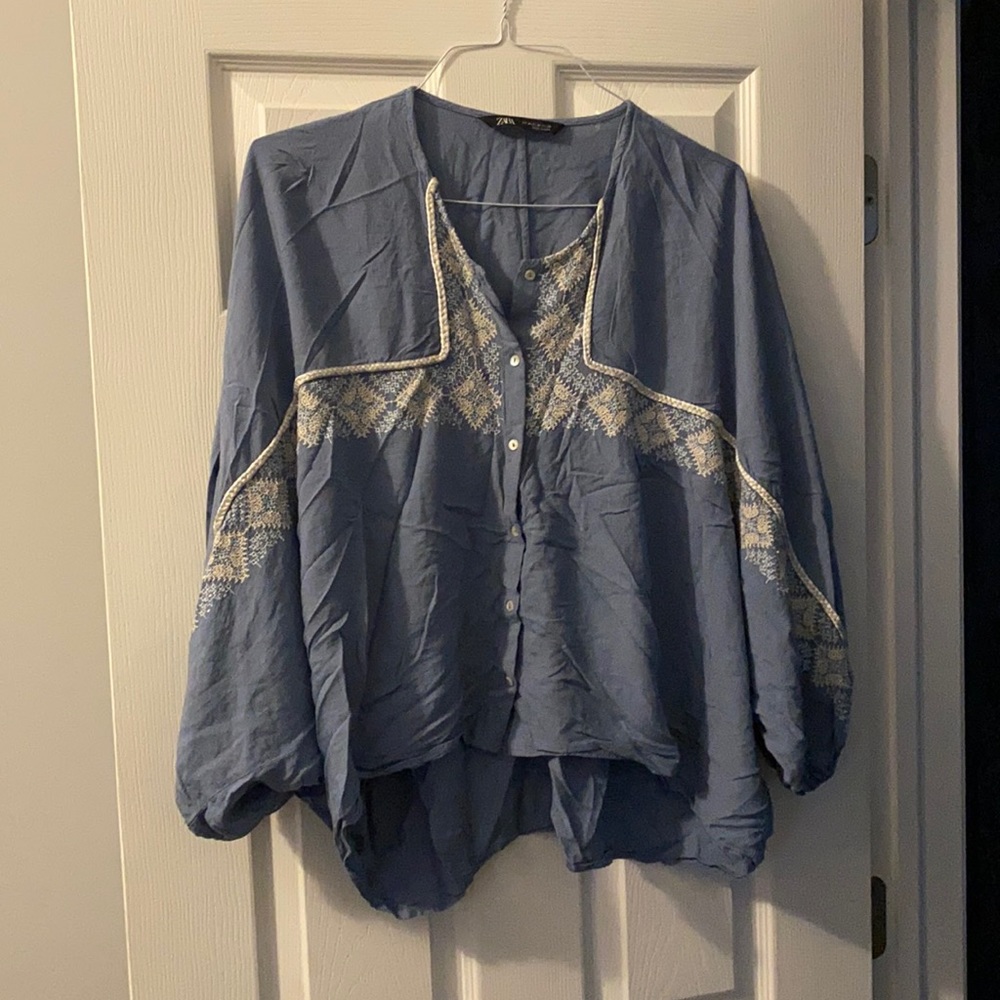 Zara Embroidered Top - M